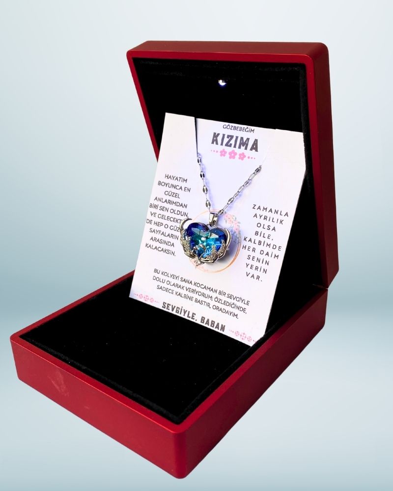 Gözbebeğim Kızıma - Okyanus Kalbi Kolye