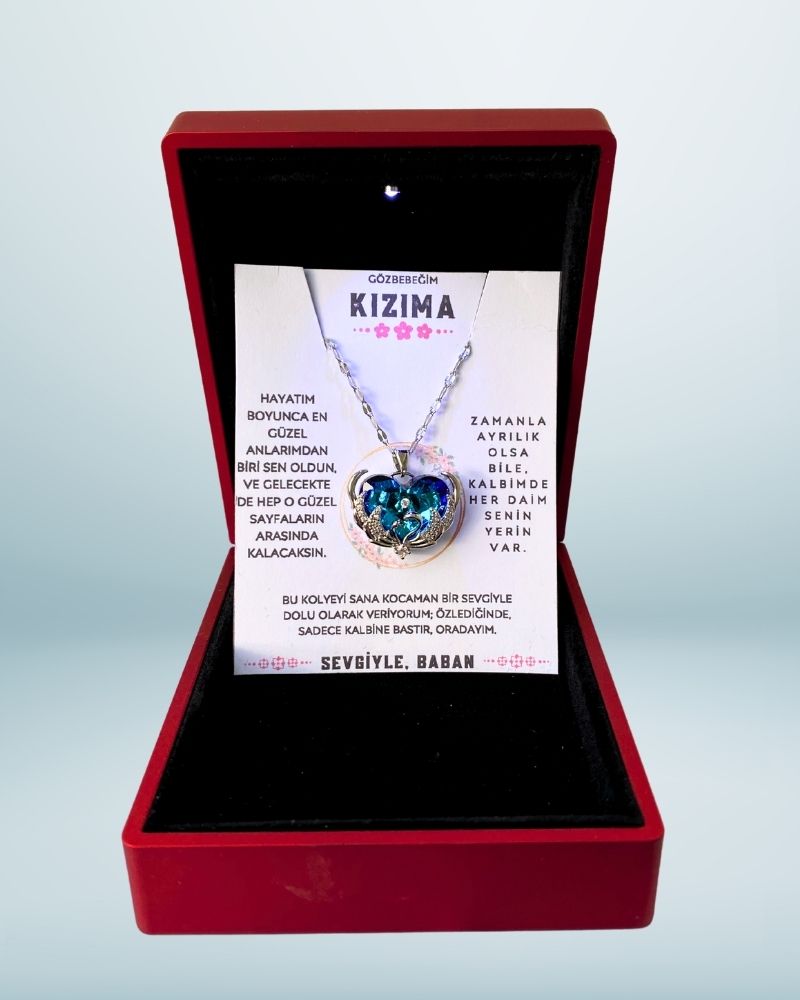 Gözbebeğim Kızıma - Okyanus Kalbi Kolye