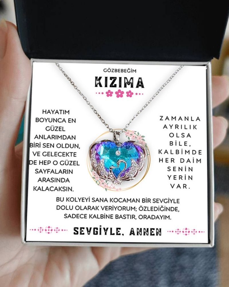 Gözbebeğim Kızıma - Okyanus Kalbi Kolye