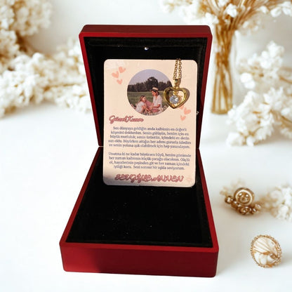 Güzel Kızıma Kalp Kolye