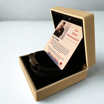 Sevgili Oğluma - Üçlü Deri ve Halkalı Bileklik