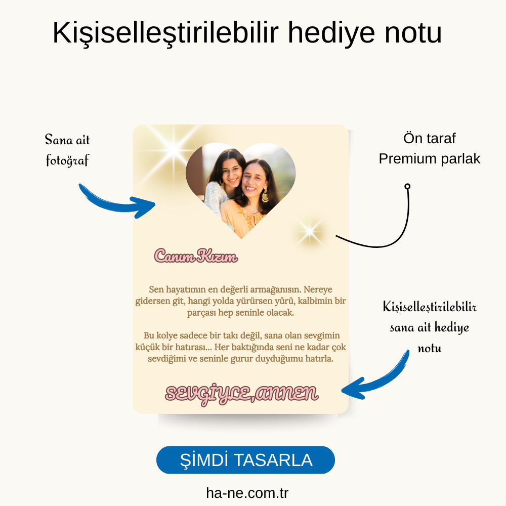 Canım Kızıma Kelebekli Mavi Kalp Kolye