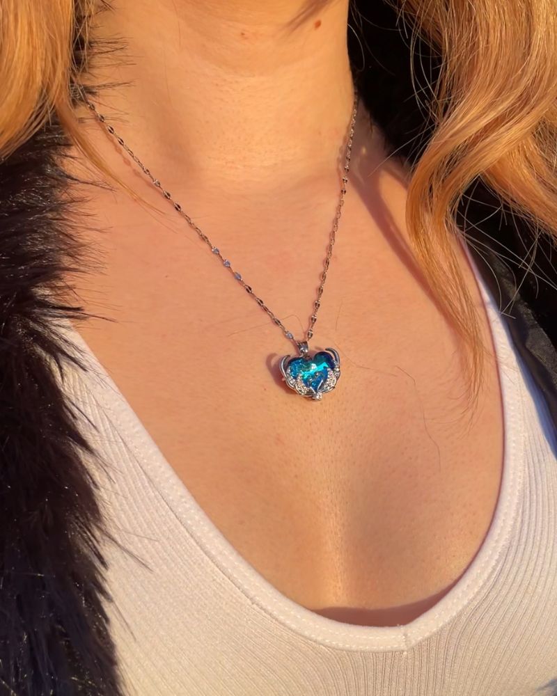 Mavi Kalp Kolye