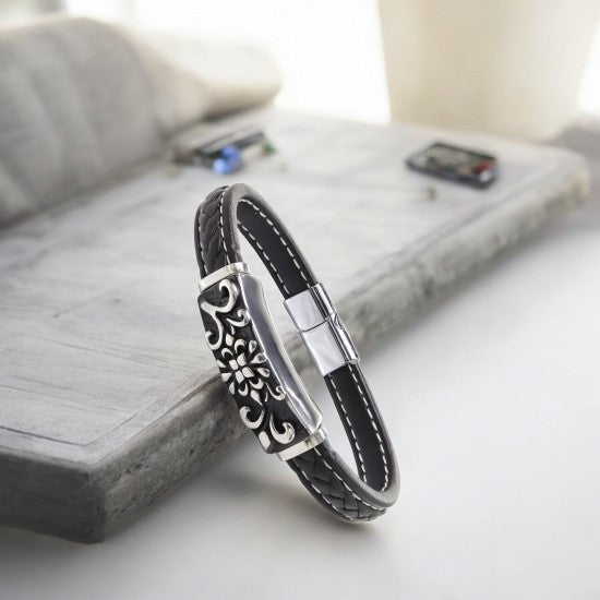 🎄YILBAŞI ÖZEL🎄 Canım Oğluma - Yeni yıl hediyesi deri çelik bileklik